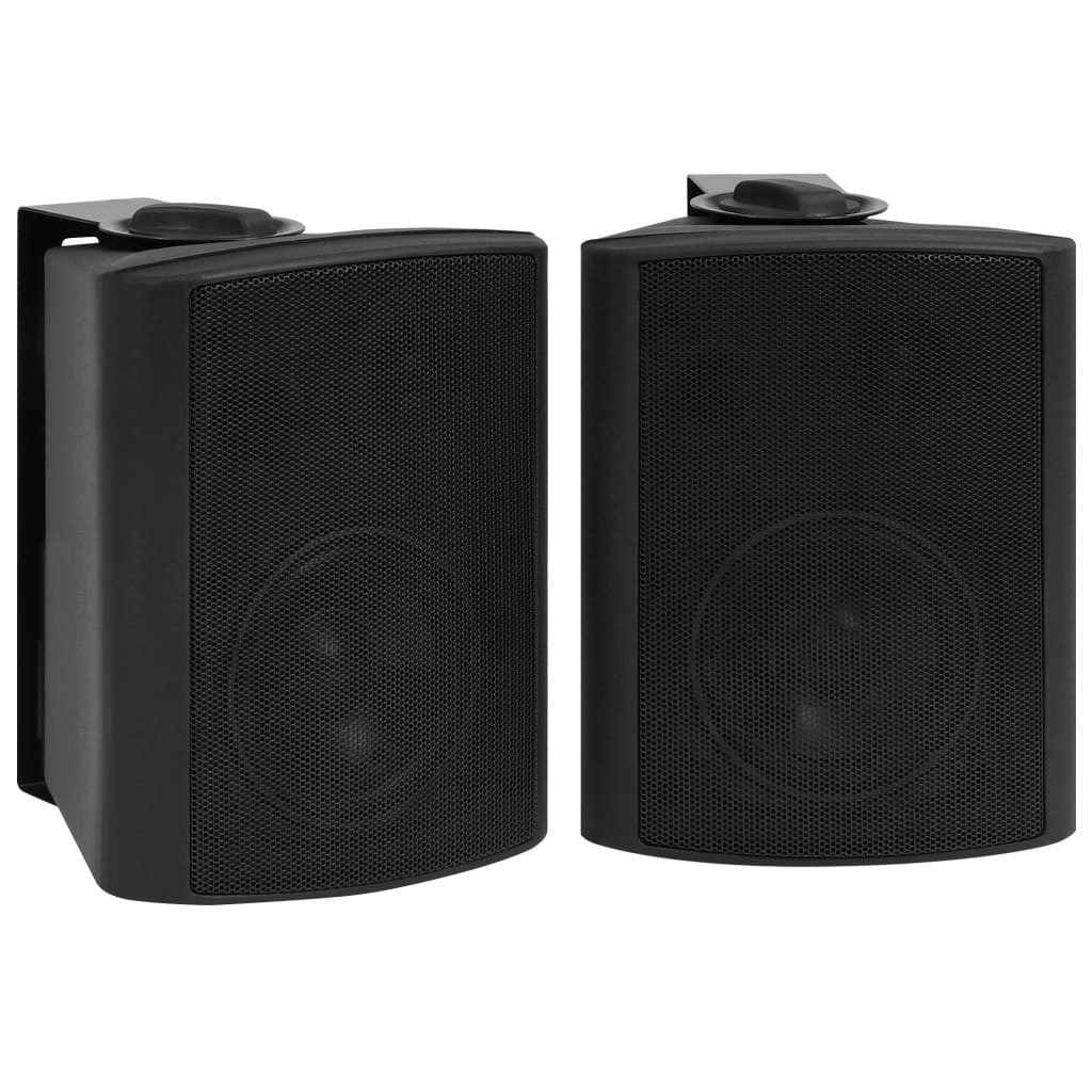 Wall-mounted Stereo Speakers 2 pcs Black Indoor Outdoor 80 W
